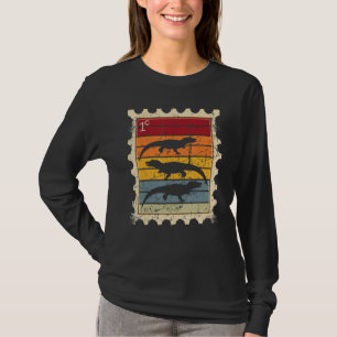 Briefmarke mit Sonnenuntergang Krokodilen T-Shirt