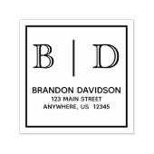 Briefmarke mit zwei Buchstaben, Monogramm, selbstf Permastempel (Design)