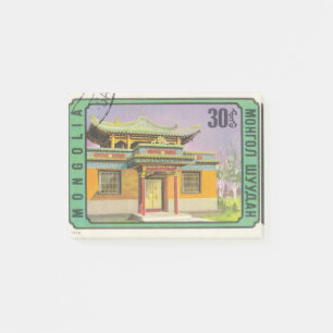 Briefmarke mongol-shuudan mit Pagode Post-it Klebezettel