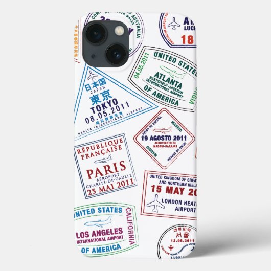 Briefmarke-Muster für Passport Case-Mate iPhone Hülle (Rückseite)