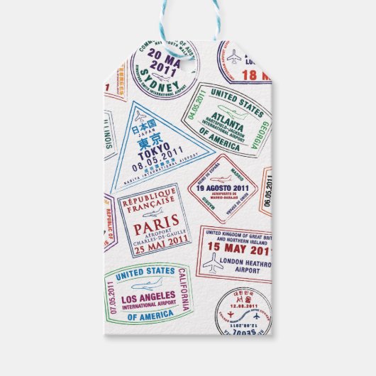 Briefmarke-Muster für Passport Geschenkanhänger (Vorderseite)
