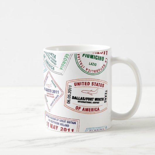 Briefmarke-Muster für Passport Kaffeetasse (Rechts)