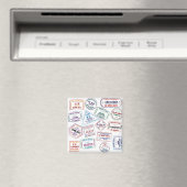 Briefmarke-Muster für Passport Magnet (In Situ (Geschirrspüler))