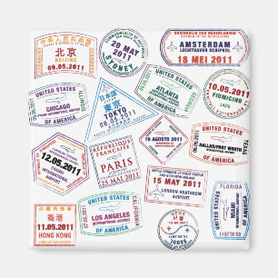 Briefmarke-Muster für Passport Magnet