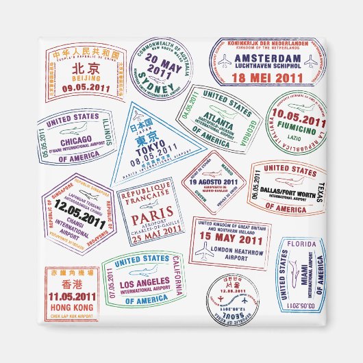 Briefmarke-Muster für Passport Magnet (Vorne)