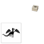 Briefmarke niedlicher Drache | Lächelnde Pose Gummistempel (Stempel)