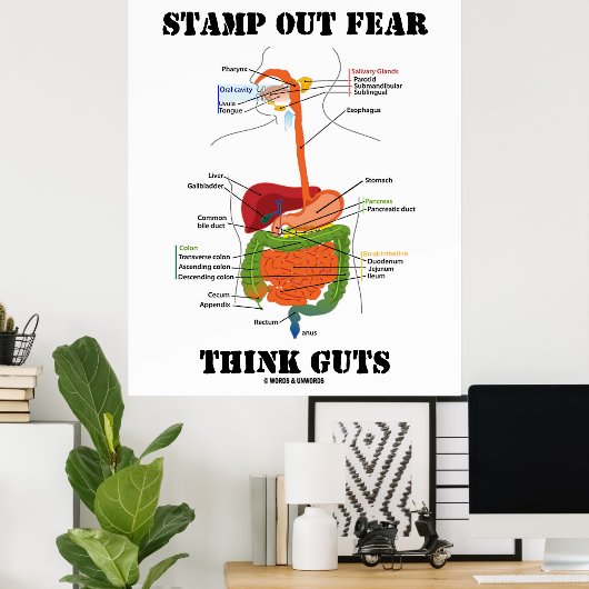 Briefmarke-Out-Angst Think-Pads (Digestive System  Poster (Heimbüro)