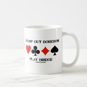 Briefmarke Out Langeweile Spielbrücke Vier-Karten- Kaffeetasse