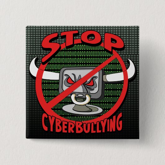 Briefmarke-Out-Stopp-Cybermobbing Button (Vorderseite)