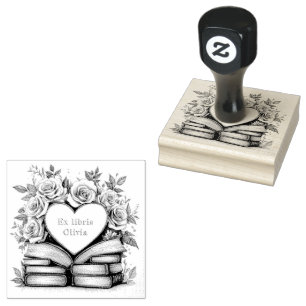 Briefmarke personalisierter Buchbesitzer für Buchl Gummistempel