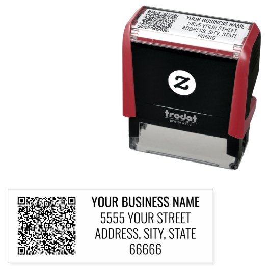 Briefmarke personalisierter QR-Code für Unternehme Permastempel (Beispiel)