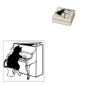 Briefmarke Piano Cat Gummistempel (Stempel)