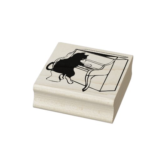 Briefmarke Piano Cat Gummistempel (Stempel)