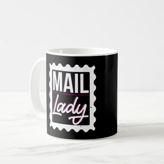 Briefmarke Postarbeiterin Lady Kaffeetasse (Vorderseite Links)