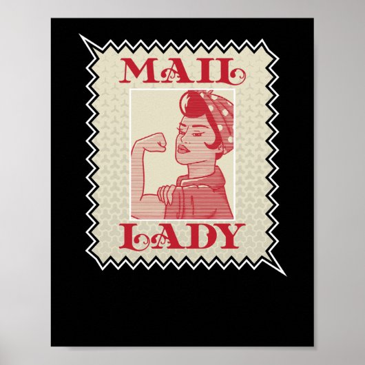 Briefmarke Postarbeiterin Lady Poster (Vorne)