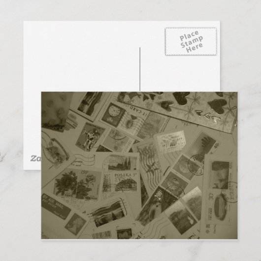 Briefmarke Postkarte (Vorne/Hinten)
