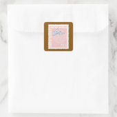 Briefmarke - quadratischer aufkleber (Tasche)