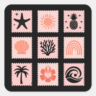 Briefmarke Quadratischer Aufkleber