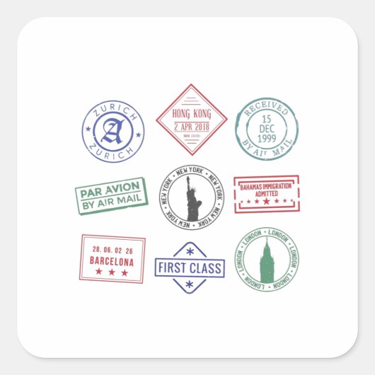 Briefmarke Quadratischer Aufkleber (Vorderseite)