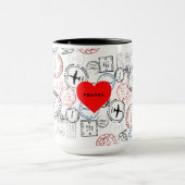 Briefmarke Reisedesign Tasse (Zentrum)