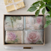 Briefmarke Rose Seidenpapier (Geschenk)