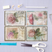 Briefmarke Rose Seidenpapier (Handwerk)