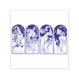 BRIEFMARKE RUBBER: MUCHA : DIE SAISONEN PERMASTEMPEL