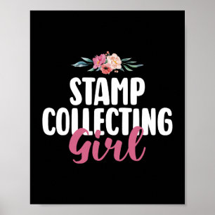 Briefmarke sammeln Girl Postage Briefmarke Sammler Poster