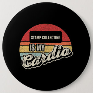 Briefmarke sammeln ist mein Cardio Vintag Retro Button