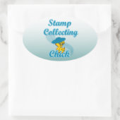 Briefmarke sammeln Kick #3 Ovaler Aufkleber (Tasche)