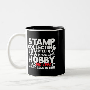 Briefmarke Sammeln schädlicher Hobby-Briefmarke Zweifarbige Tasse