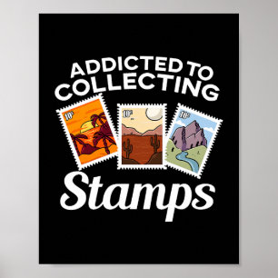 Briefmarke sammelt Geschenke Männer Frauen Philate Poster