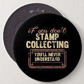 Briefmarke Sammler der Funny Briefmarke Philatelie Button (Vorne & Hinten)
