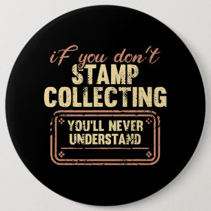 Briefmarke Sammler der Funny Briefmarke Philatelie Button