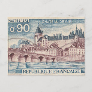 Briefmarke Schloss Gien Postkarte