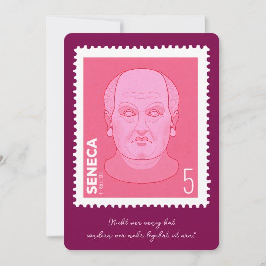 Briefmarke Seneca - Einladung (Vorderseite)