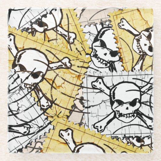 Briefmarke Skull Glasuntersetzer (Vorderseite)