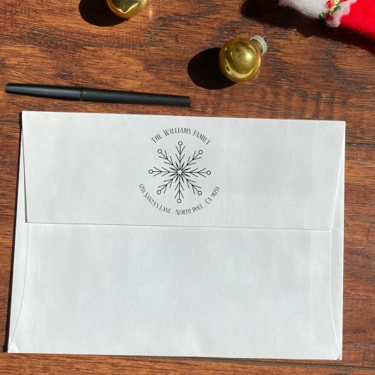 Briefmarke Snowflake Winter Family Rubber Gummistempel