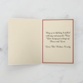 Briefmarke Snowman Weihnachtskarte Rot & Grün Karte (Innenseite)