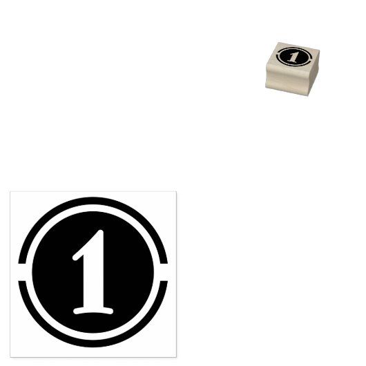 Briefmarke "Stylized Number 1" Gummistempel (Stempel)