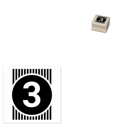 Briefmarke "Stylized Number 3" Gummistempel (Stempel)