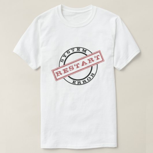 Briefmarke T - Shirt - Neustarten (Design vorne)