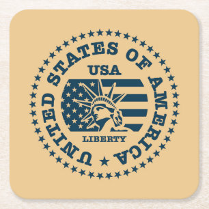 Briefmarke Travel, USA Rechteckiger Pappuntersetzer