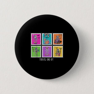 Briefmarke Trick oder Ot Berufskrafttherme Skelett Button