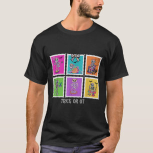 Briefmarke Trick oder Ot Berufskrafttherme Skelett T-Shirt
