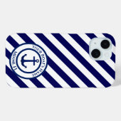 Briefmarke und Diagonale Streifen Case-Mate iPhone Hülle (Rückseite (Horizontal))