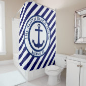 Briefmarke und Diagonale Streifen Duschvorhang (Beispiel)