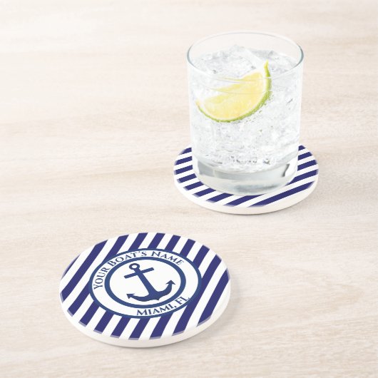 Briefmarke und Diagonale Streifen Getränkeuntersetzer (Seite)