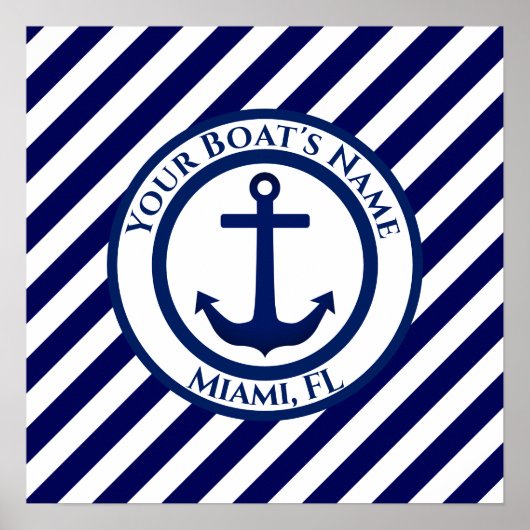 Briefmarke und Diagonale Streifen Poster (Vorne)