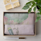 Briefmarke und Gartenwerkzeuge im Frühjahr Seidenpapier (Geschenk)